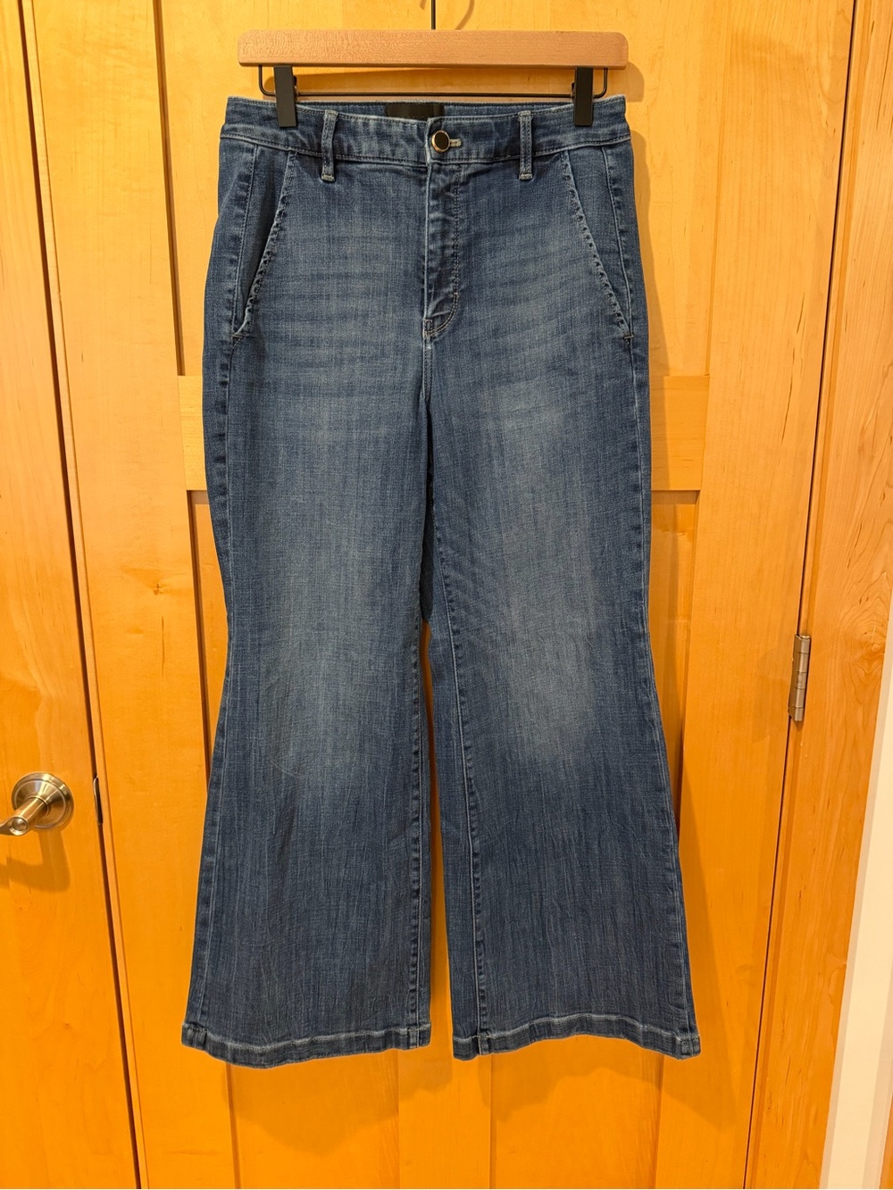 WHBM Women’s Blue Wide-Leg Trouser Jeans
